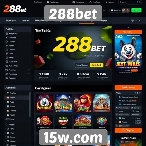 Interface do site 288bet é intuitiva e moderna